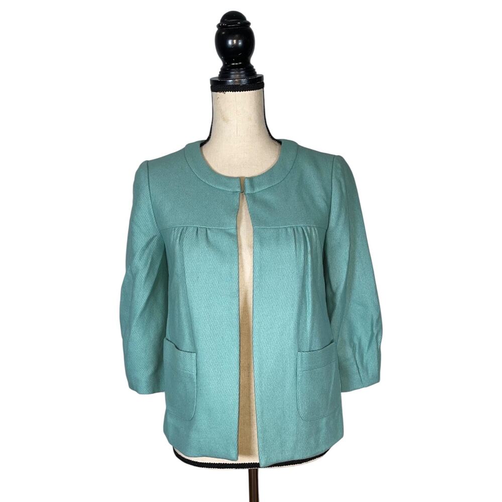 Tabitha Teal Blue Wool Blend Blazer Jacket        Size: 2